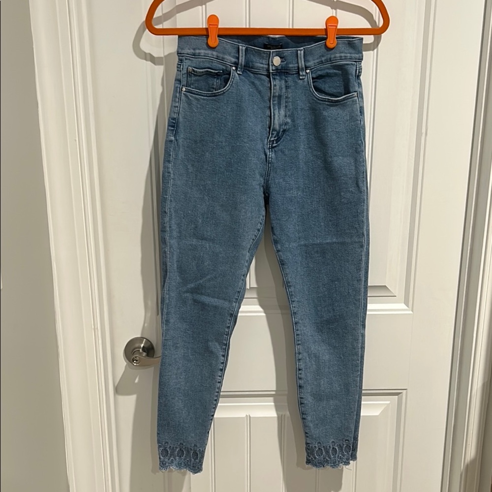 Ann Taylor Factory Blue Ankle Cropped Jeans